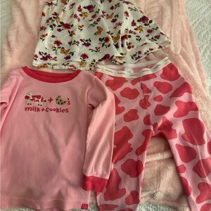 Baby Gap floral cotton top and Baby Gap pink Pajama Set
